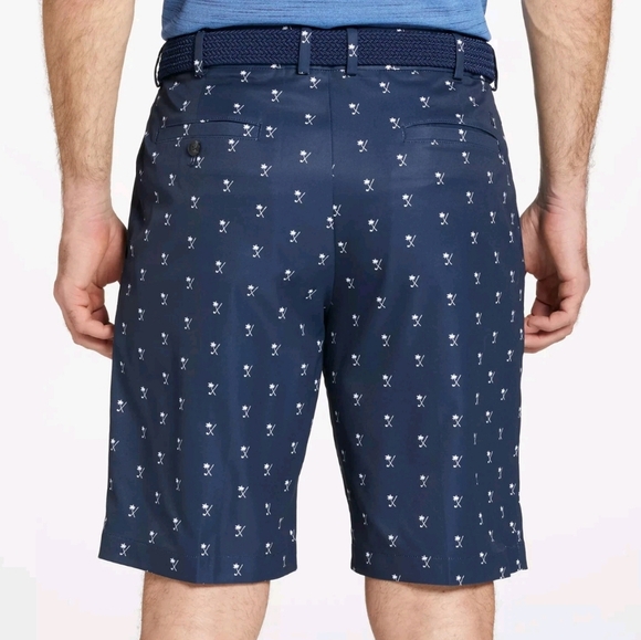 Walter Hagen New Perfect 11 Flat Front Palm Navy Blue Golf Shorts Mens SZ 30 - Picture 11 of 13